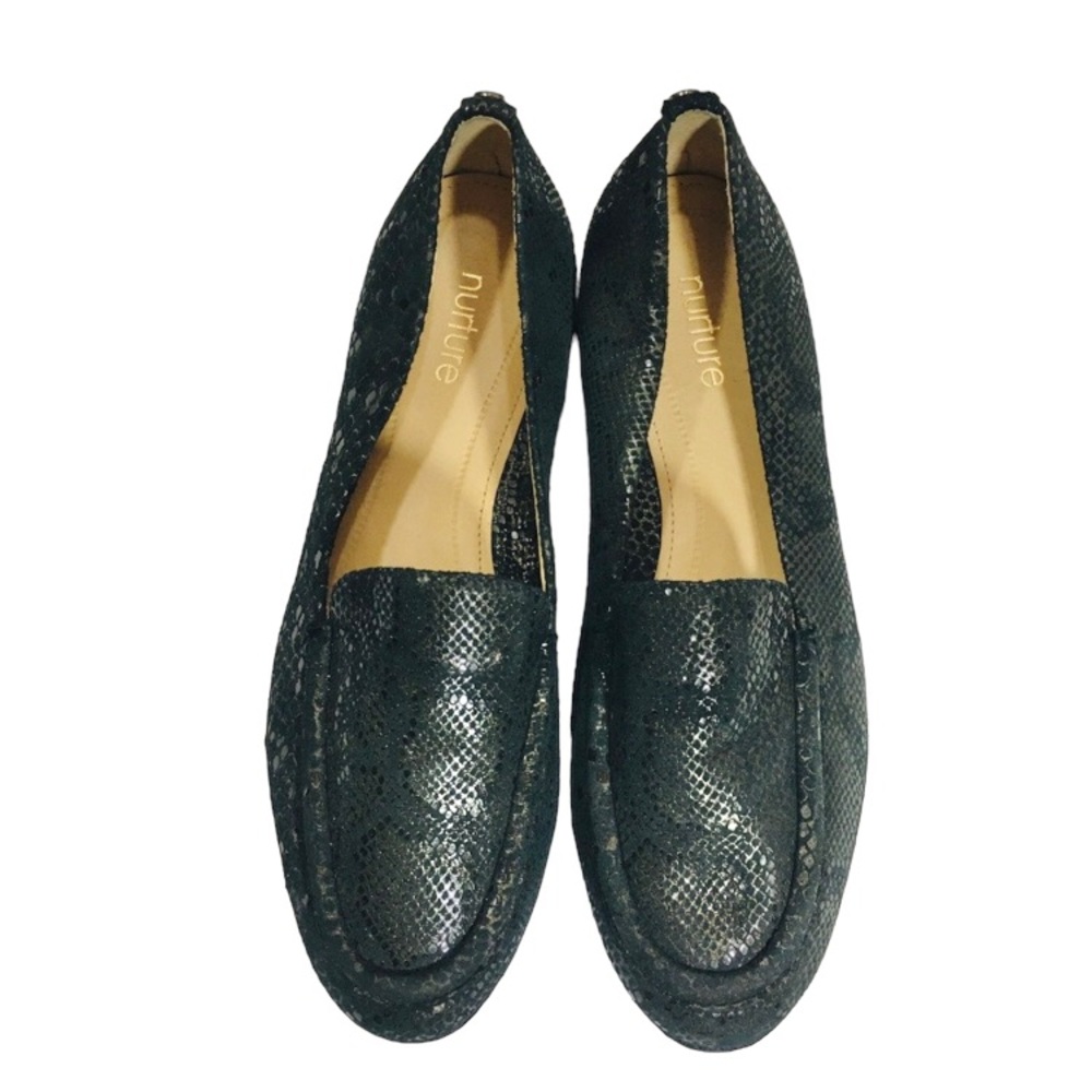 NURTURE Hamoney Snake Print Leather Loafer Sz 6.5